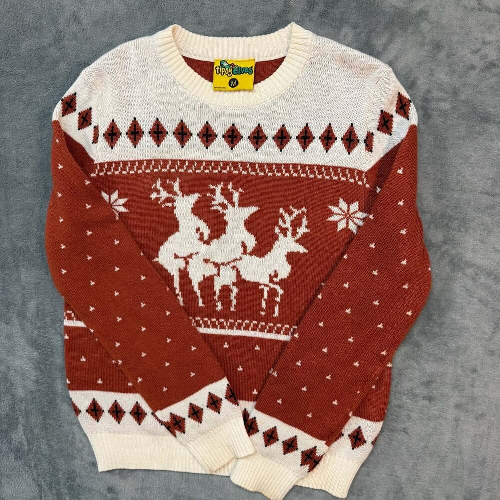 Tipsy Elves Reindeer Sex Sweater Size M Naughty Christmas Pullover